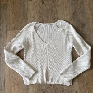 Abercrombie & Fitch Cream Ribbed Knit Top